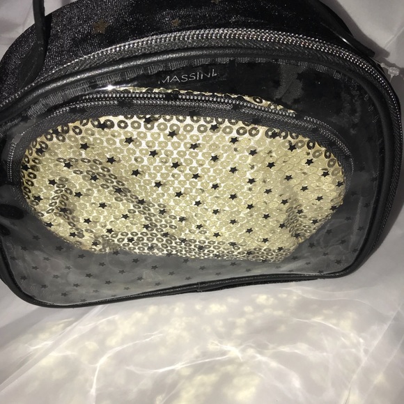 Massini Gold/Black Velvet travel Cosmetic Bag NWT - Picture 6 of 7